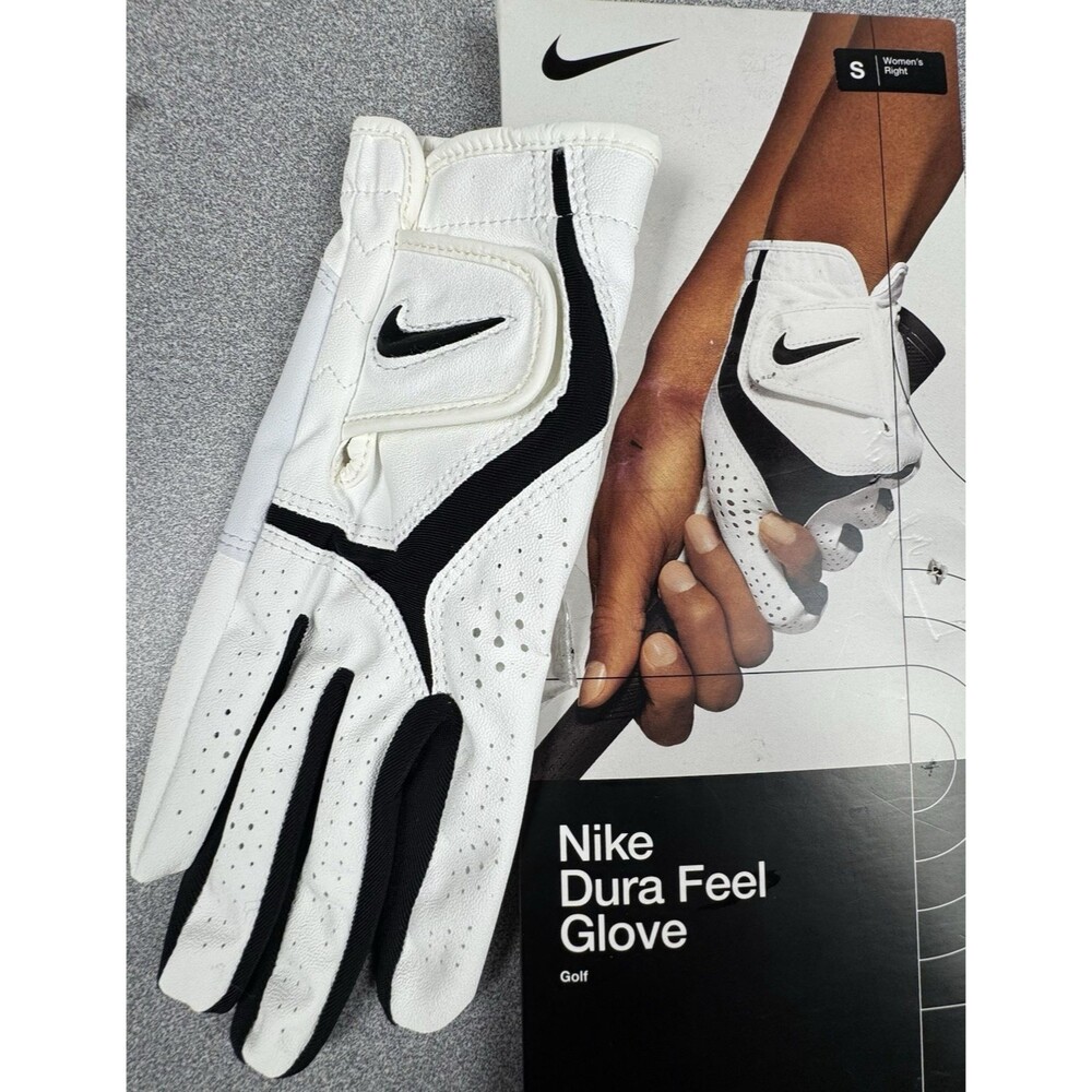 Nike Dura Feel Womens Small Right Hand Golf Glove Synthetic Leather White New